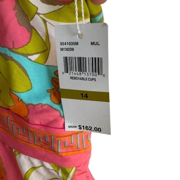 Trina Turk Playa De Flor One Piece Plunge Swimsuit 14 Floral Cut Out - Picture 6 of 6